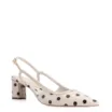 Scarpin Poá Couro Off White/Preto - imagem 1