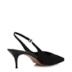 Scarpin Preto Salto Baixo Fino Couro Nobuck Slingback - imagem 4