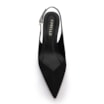 Scarpin Preto Salto Baixo Fino Couro Nobuck Slingback - imagem 6