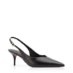 Scarpin Preto Salto Baixo Fino Couro Slingback - imagem 1