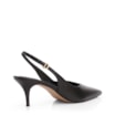 Scarpin Preto Salto Baixo Fino Couro Slingback - imagem 3