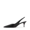 Scarpin Preto Salto Baixo Fino Couro Slingback - imagem 4