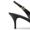 Scarpin Preto Salto Baixo Fino Couro Slingback - imagem 7