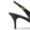 Scarpin Preto Salto Baixo Fino Couro Slingback - imagem 7