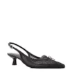 Scarpin Preto Salto Baixo Slingback Tela Alt Laço - imagem 1