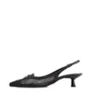 Scarpin Preto Salto Baixo Slingback Tela Alt Laço - imagem 4