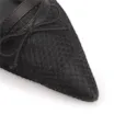 Scarpin Preto Salto Baixo Slingback Tela Alt Laço - imagem 6