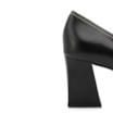 Scarpin Preto Salto Bloco Médio Couro Antique Bico Fino Pesponto - imagem 7