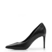 Scarpin Preto Salto Fino Alto Couro Classic - imagem 5