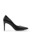 Scarpin Preto Salto Fino Alto Couro Classic - imagem 3