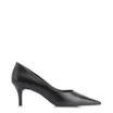Scarpin Preto Salto Fino Baixo Couro Classic - imagem 3