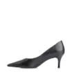 Scarpin Preto Salto Fino Baixo Couro Classic - imagem 5