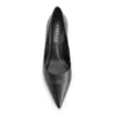 Scarpin Preto Salto Fino Baixo Couro Classic - imagem 6