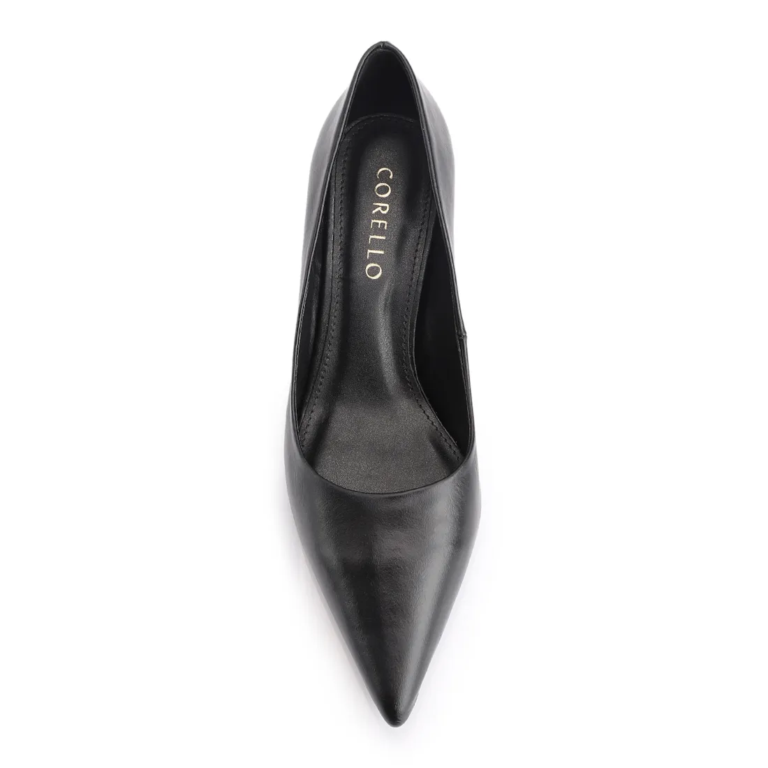 Scarpin Preto Salto Fino Baixo Couro Classic - foto 6