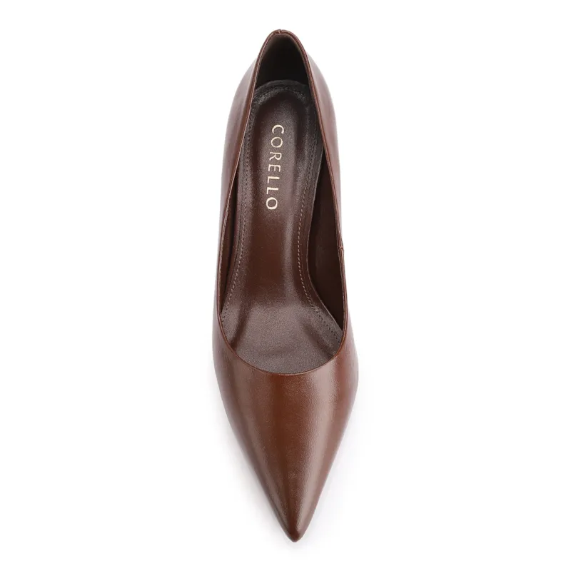 Scarpin Preto Salto Fino Baixo Couro Classic - foto 6