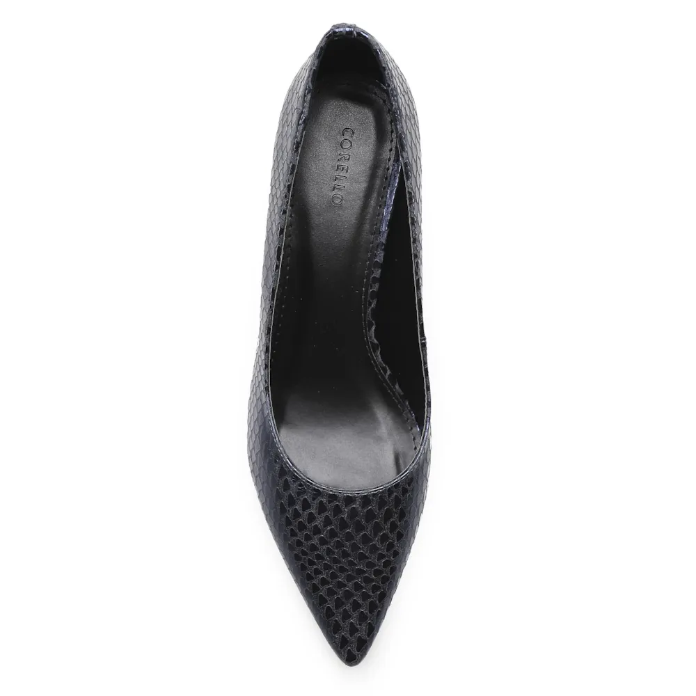 Scarpin Pump Cristal Couro Python Metálico Azul - imagem 4
