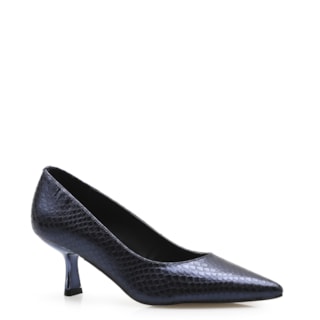 Couro Python Metálico Azul