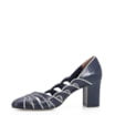 Scarpin Recortes Couro Azul/Off White - imagem 4