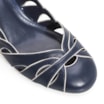 Scarpin Recortes Couro Azul/Off White - imagem 6