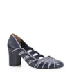 Scarpin Recortes Couro Azul/Off White - imagem 1