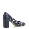 Scarpin Recortes Couro Azul/Off White - imagem 3