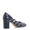 Scarpin Recortes Couro Azul/Off White - imagem 3
