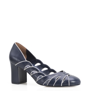 Couro Azul/Off White