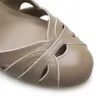 Scarpin Recortes Couro Bege/Off White - imagem 6