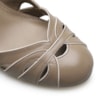 Scarpin Recortes Couro Bege/Off White - imagem 6