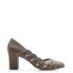 Scarpin Recortes Couro Bege/Off White - imagem 2