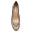 Scarpin Recortes Couro Bege/Preto - imagem 5