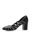 Scarpin Recortes Couro Preto/Off White - imagem 4