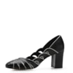 Scarpin Recortes Couro Preto/Off White - imagem 4