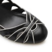 Scarpin Recortes Couro Preto/Off White - imagem 6