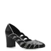 Scarpin Recortes Couro Preto/Off White - imagem 1