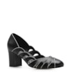 Scarpin Recortes Couro Preto/Off White - imagem 1