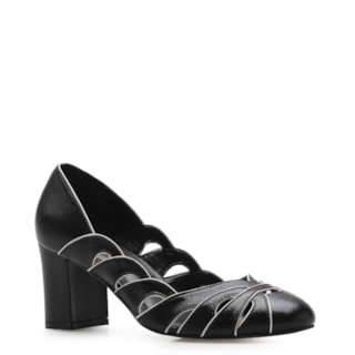Couro Preto/Off White