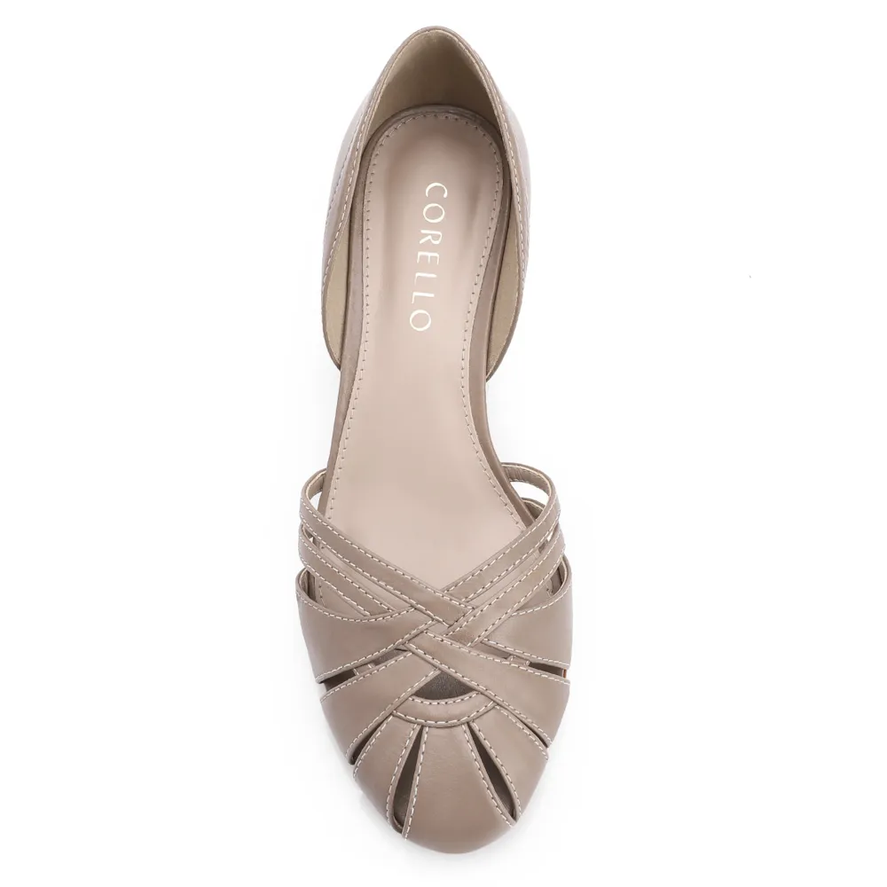 Scarpin Salto Kitten Couro Bege - imagem 5
