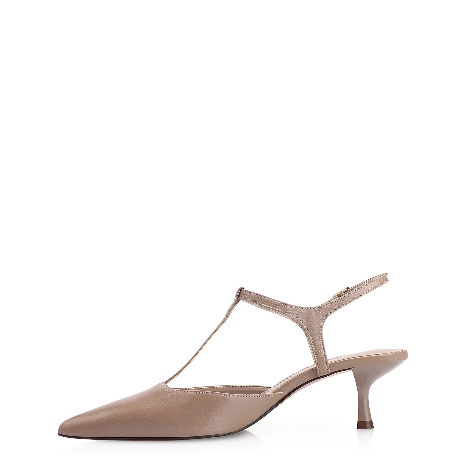 Scarpin Salto Kitten Couro Bege