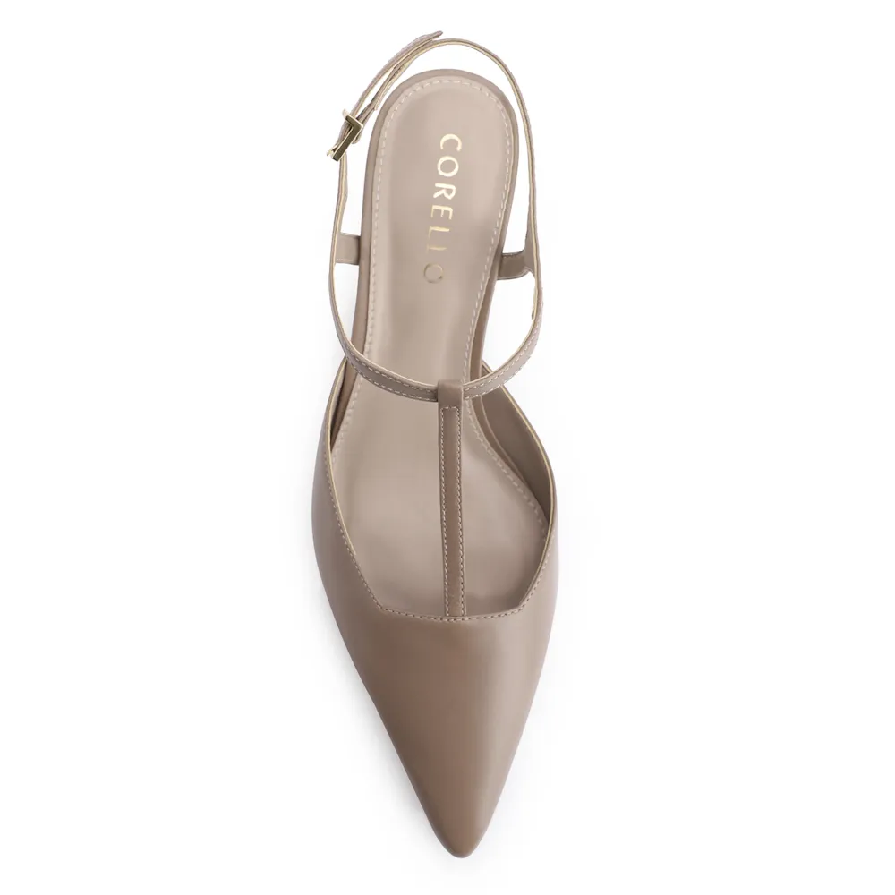 Scarpin Salto Kitten Couro Bege - imagem 5