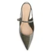 Scarpin Salto Kitten Couro Croco Verde - imagem 5