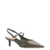 Scarpin Salto Kitten Couro Croco Verde - imagem 1