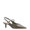 Scarpin Salto Kitten Couro Croco Verde - imagem 1