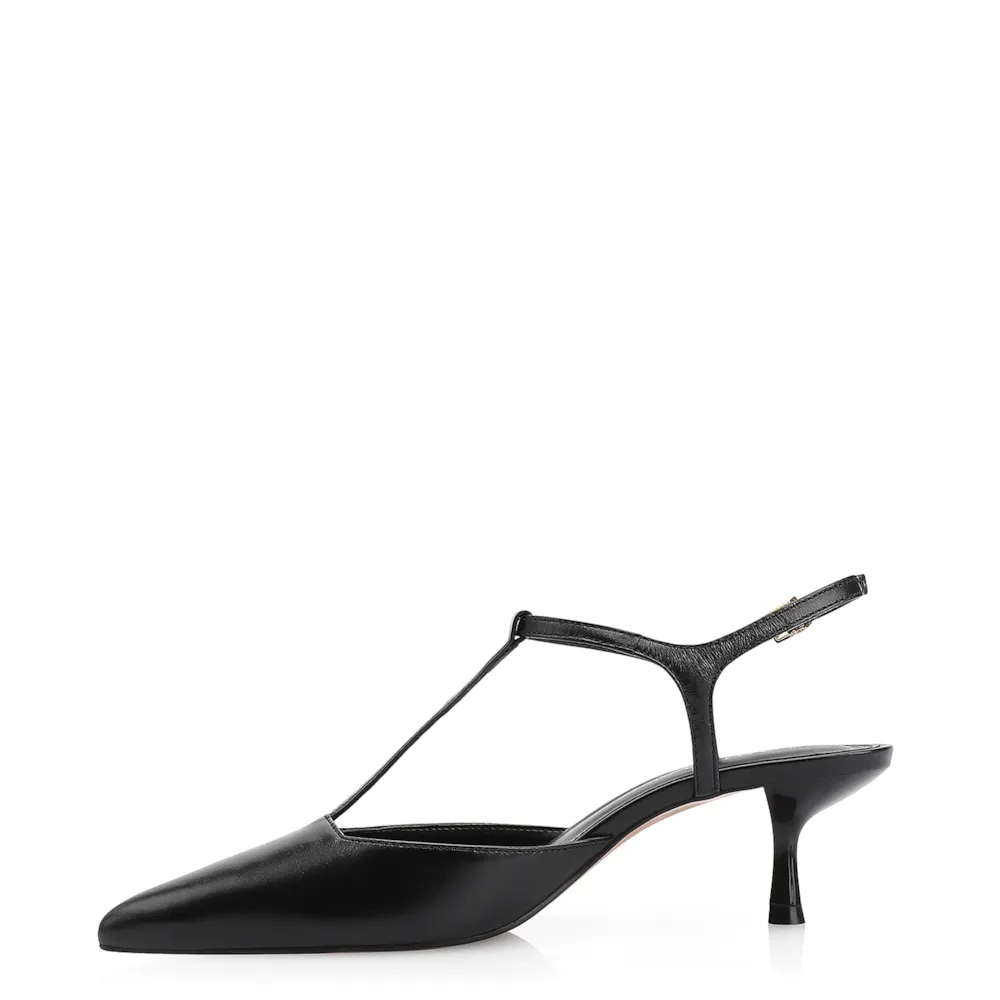 Scarpin Salto Kitten Couro Preto - imagem 4