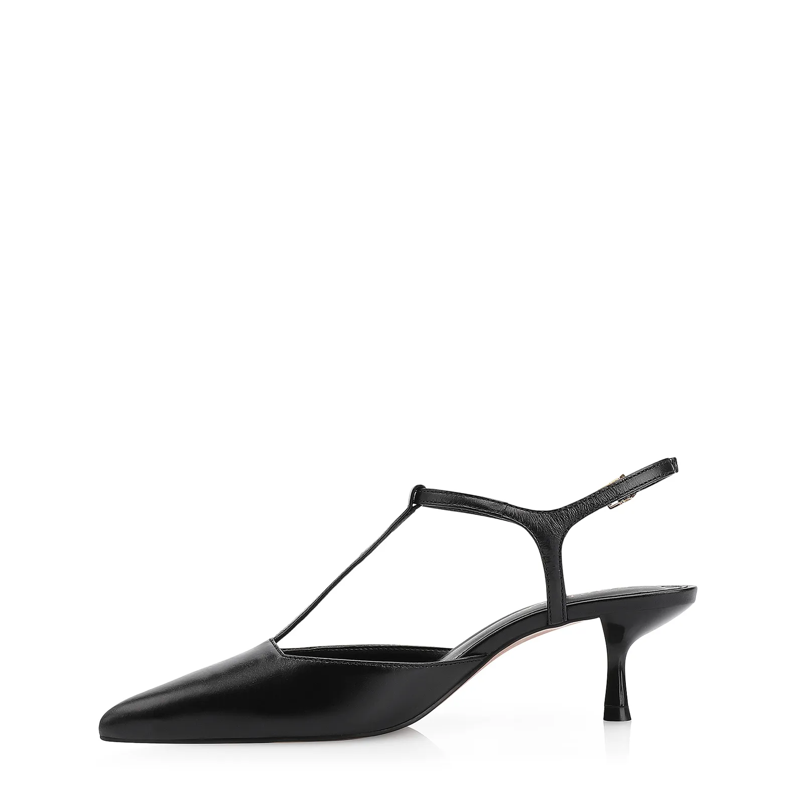Scarpin Salto Kitten Couro Preto