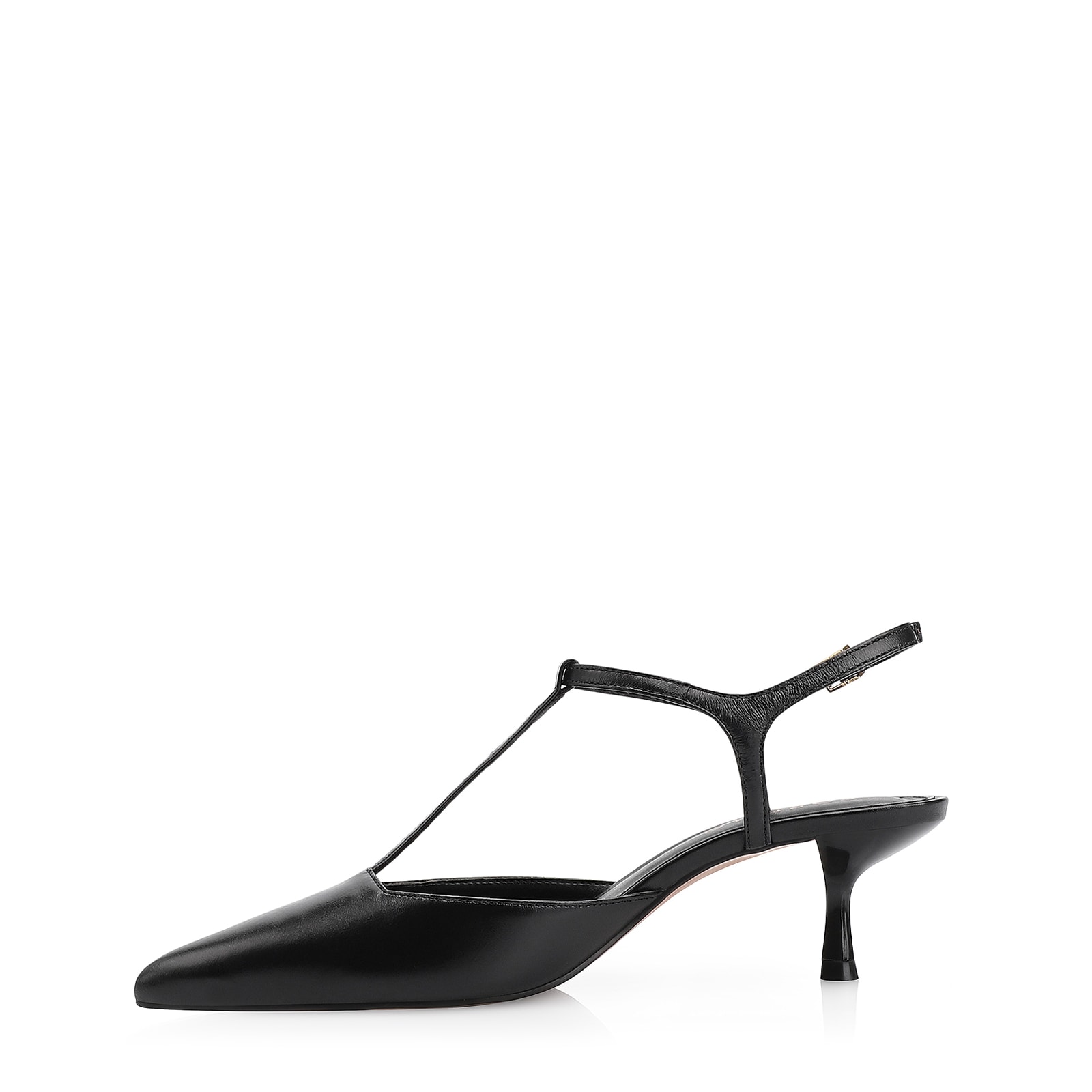 Scarpin Salto Kitten Couro Preto