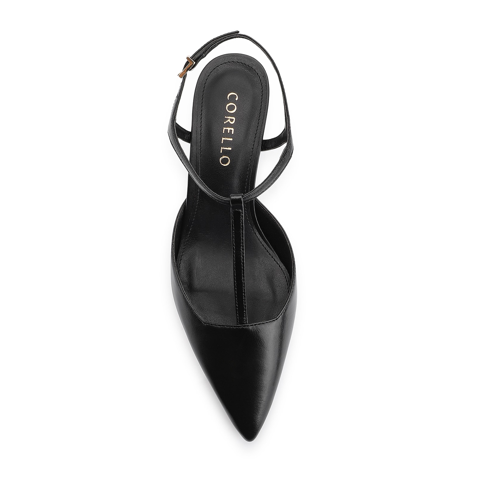 Scarpin Salto Kitten Couro Preto