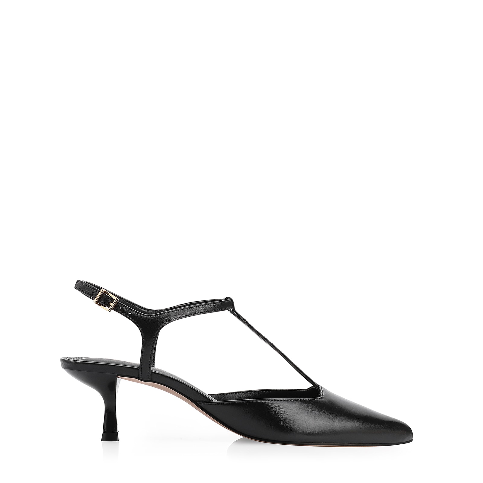 Scarpin Salto Kitten Couro Preto