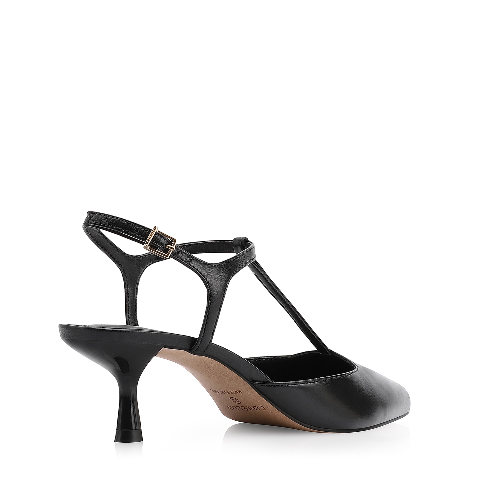 Scarpin Salto Kitten Couro Preto