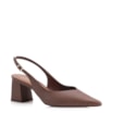 Scarpin Slingback Couro Lezard Marrom - imagem 1